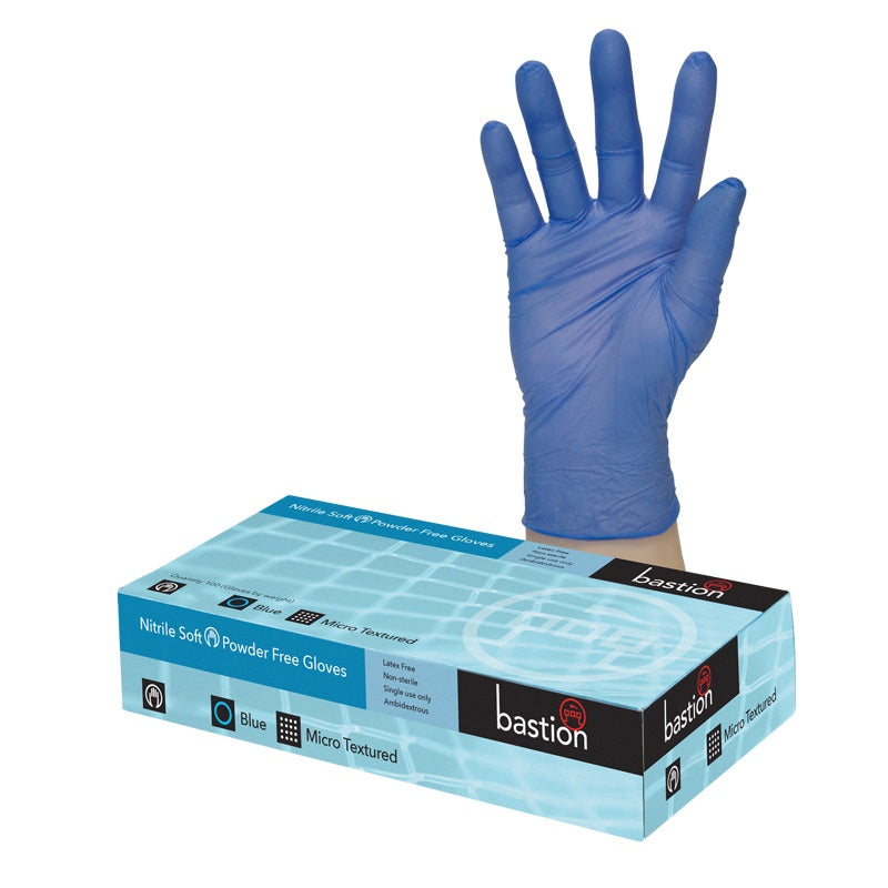 Bastion Blue Nitrile Gloves