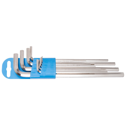 Set of Hexagon Wrenches, Long Type On Plastic Clip - Imperial