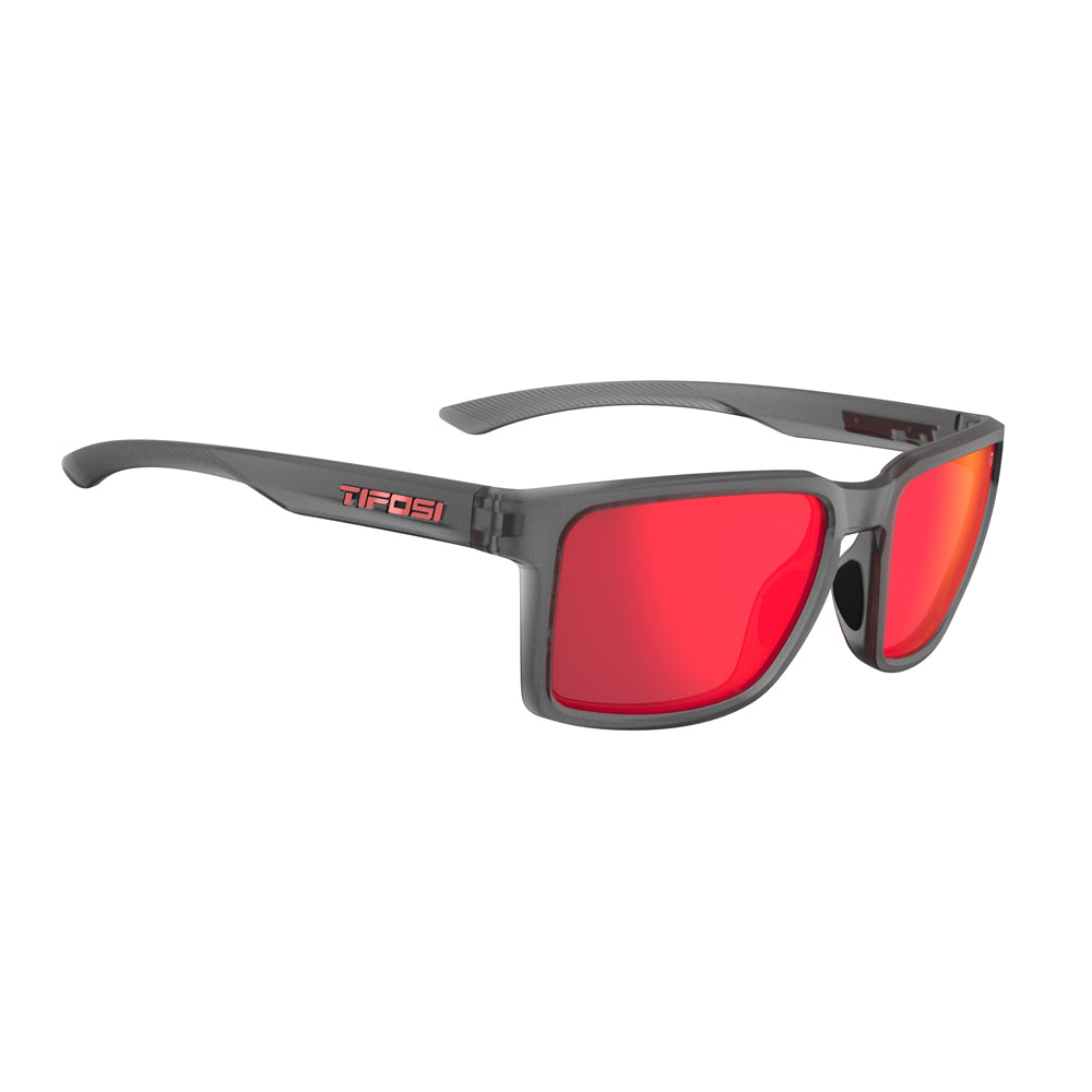 Tifosi Sylo Sunglasses Satin Vapor with Smoke Red Mirror Lens
