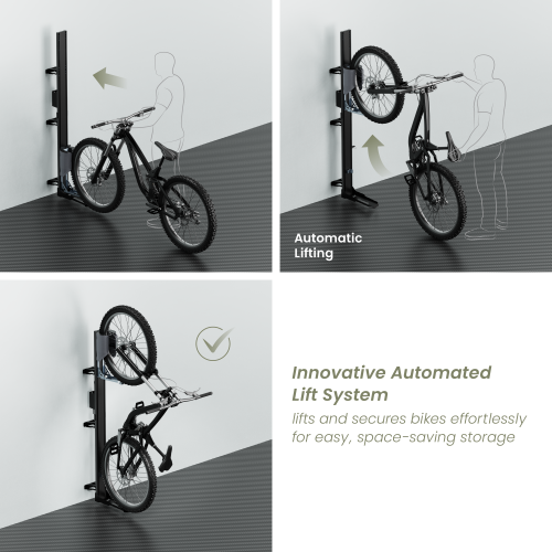 Maverack EasyLift mechanical bike lifting sequence