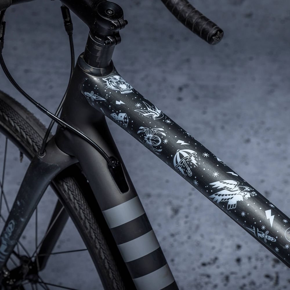gravel bike frame protector Dyedbro Drop Bar Frame Protection Old School Tattoo