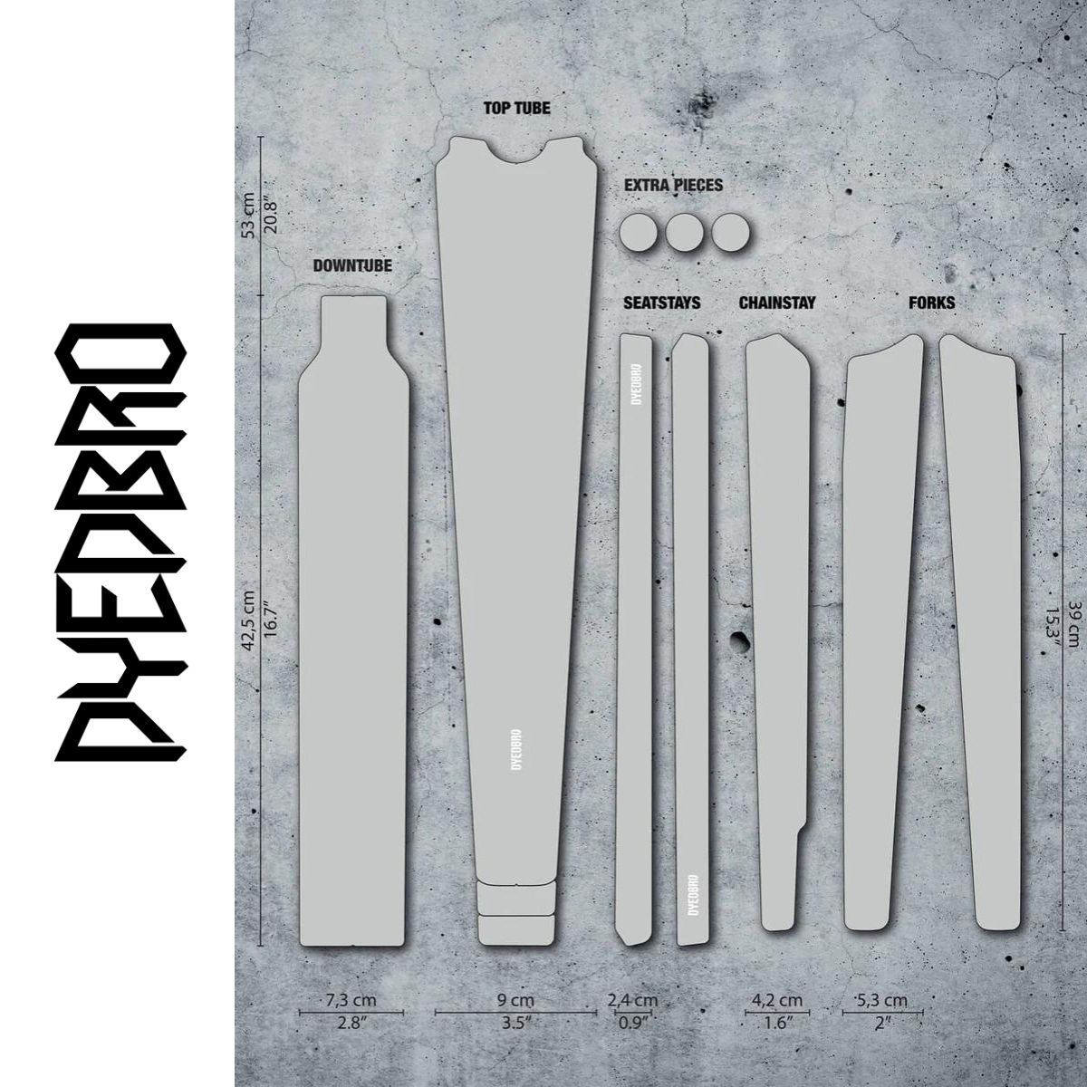 Dyedbro Drop Bar Frame Protection Clear Matte