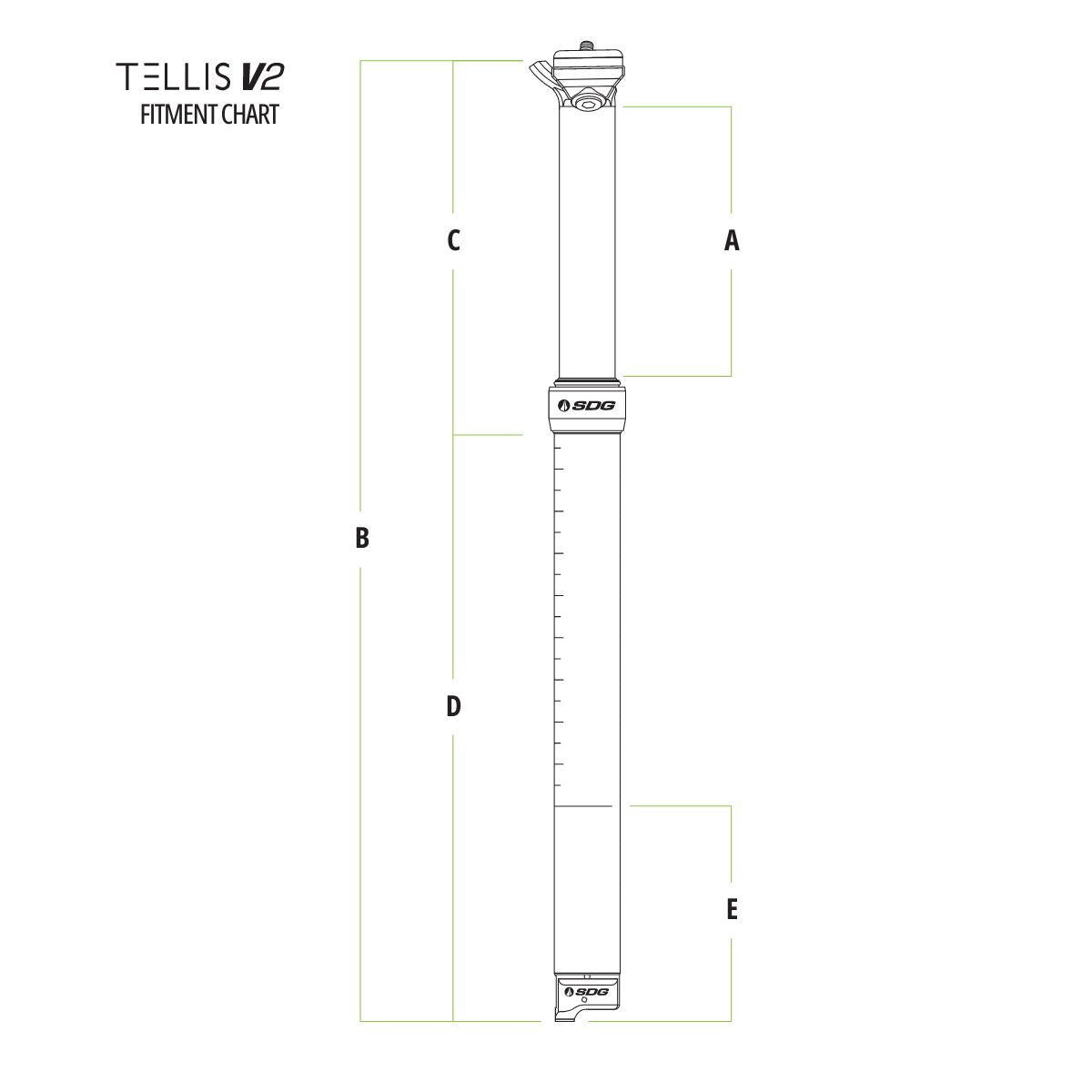 SDG - TELLIS V2 DROPPER SEATPOST - 34.9MM