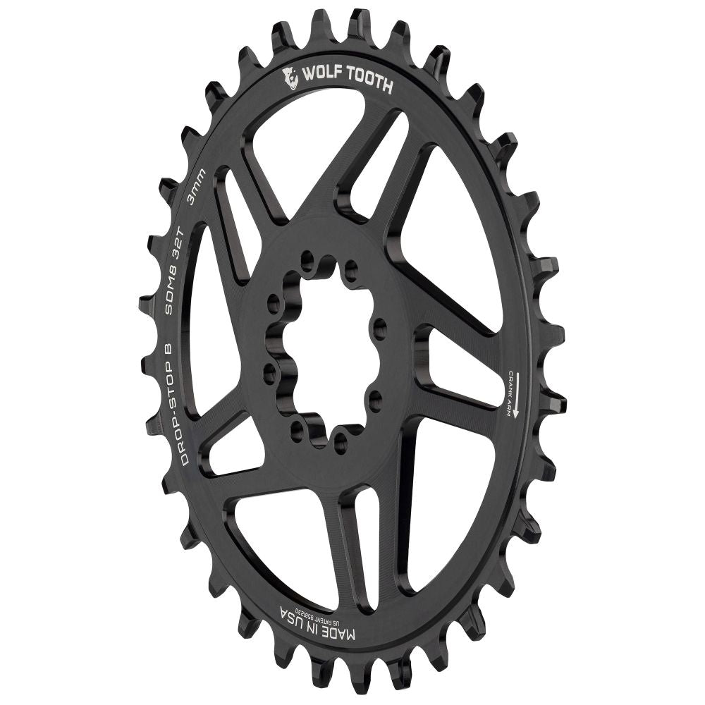 Wolf Tooth Sram Dm Mtb 8 Bolt Drop Stop B Chainring 0 Mm Offset