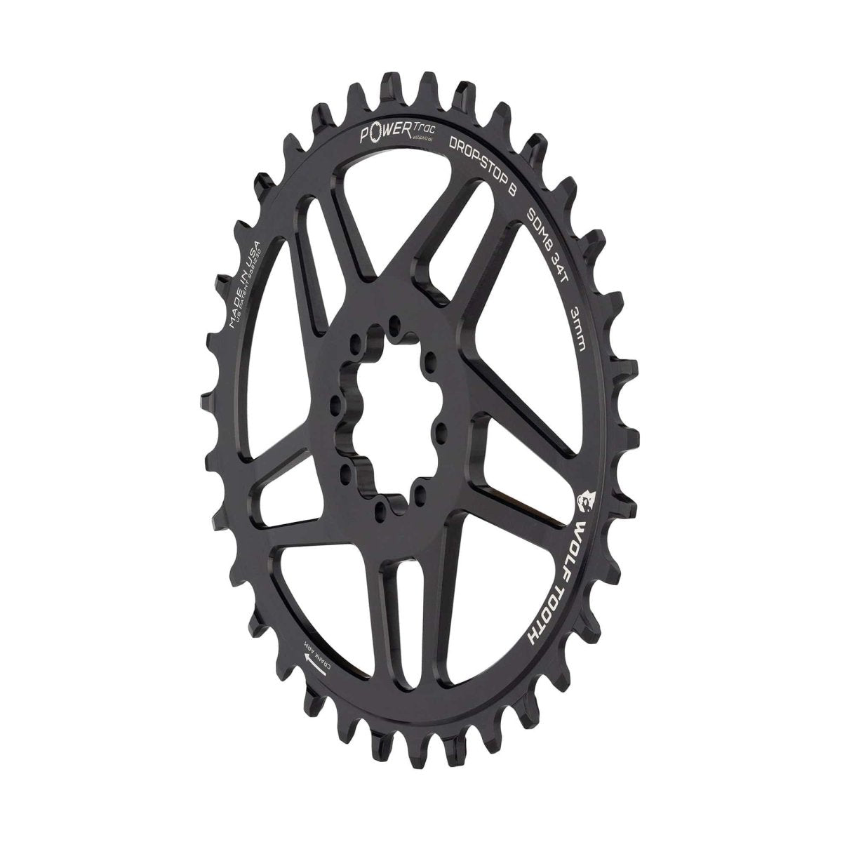 Wolf Tooth Sram Dm Mtb 8 Bolt Oval Drop Stop B Chainring 3 Mm Offset