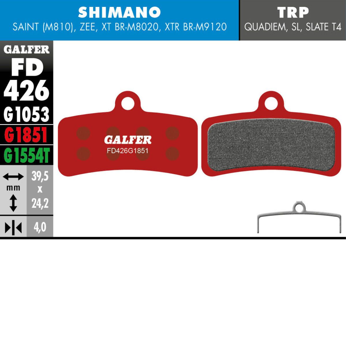 Galfer Brake Pads Shimano Four Piston