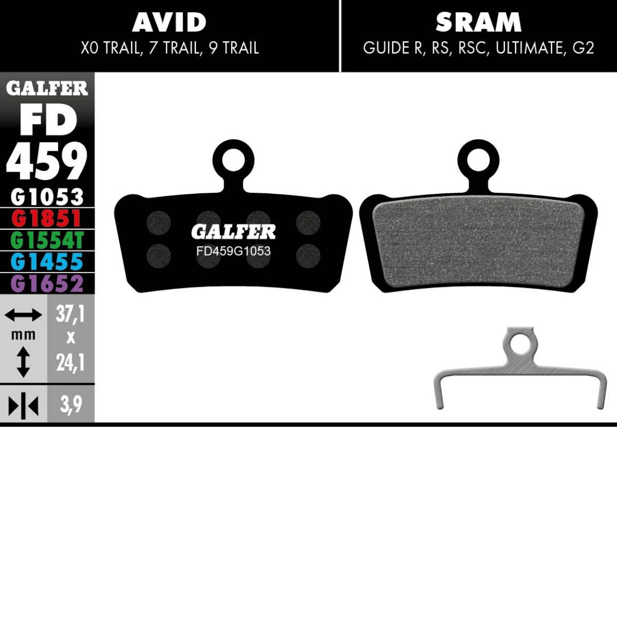 Galfer Brake Pads Sram Guide / Avid X0 Trail
