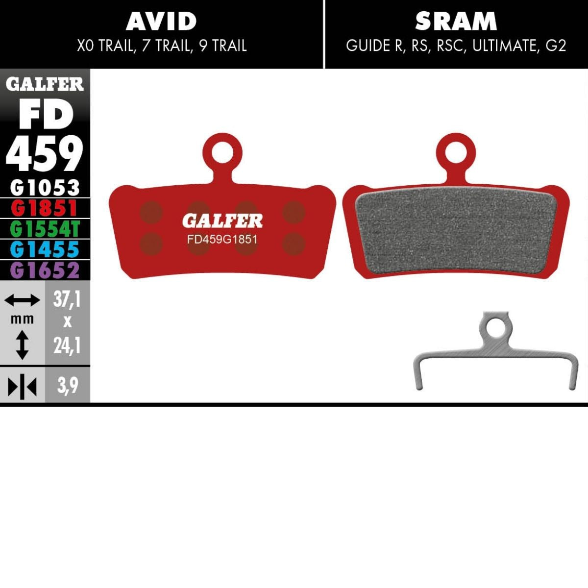 Galfer Brake Pads Sram Guide / Avid X0 Trail