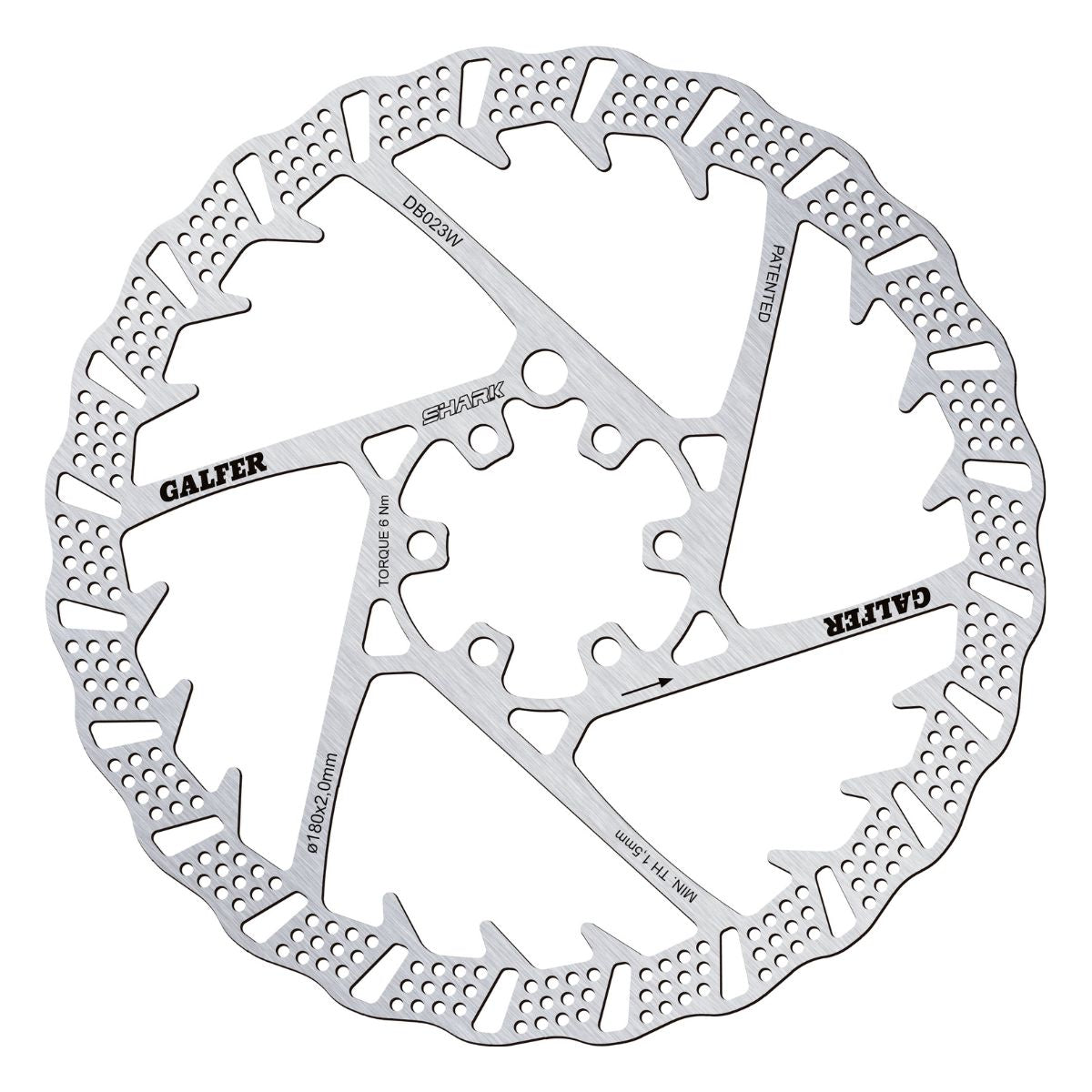 Galfer Mtb Shark Disc Rotor 6 Bolt 2 Mm