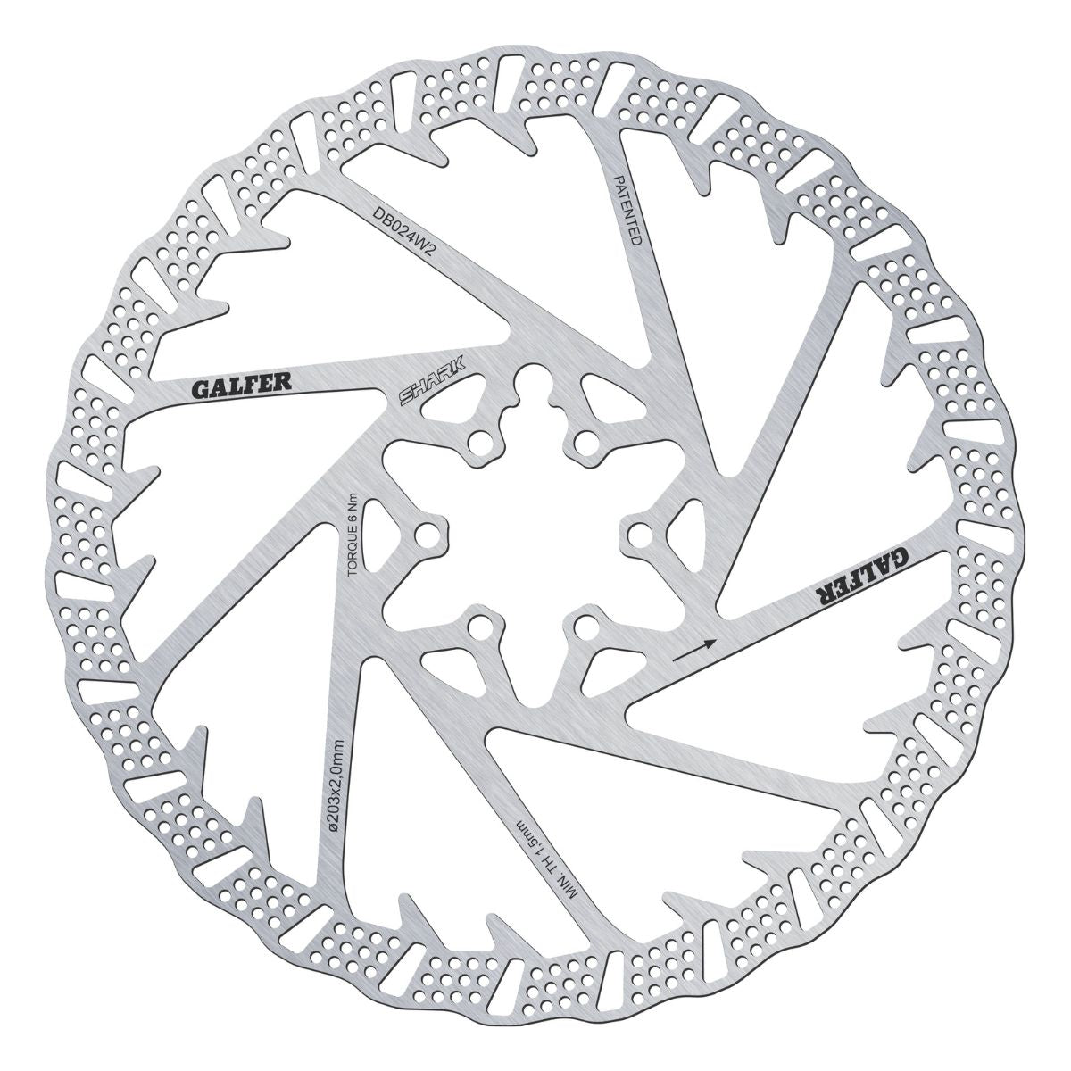Galfer Mtb Shark Disc Rotor 6 Bolt 2 Mm