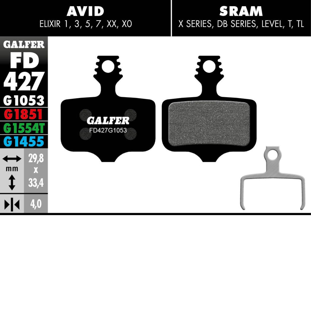 Galfer Brake Pads Avid Elixir / Sram Level