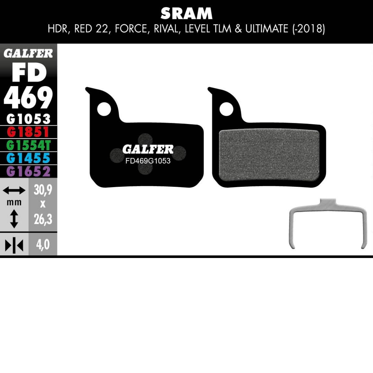 Galfer Brake Pads Sram Road / Level Monoblock