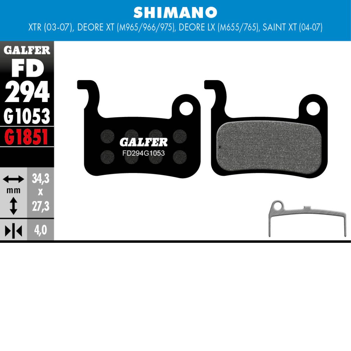 Galfer Brake Pads Shimano Xt (Legacy)