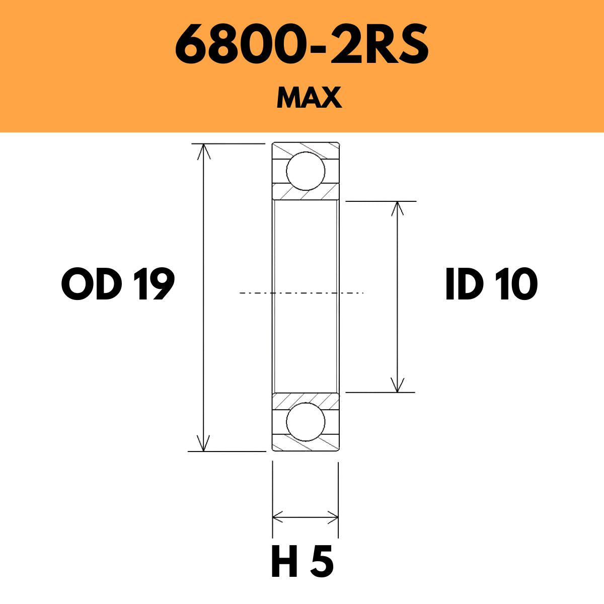 Black Bearing 6800 2 Rs / 61800 2 Rs Max Radial Sealed Bearing