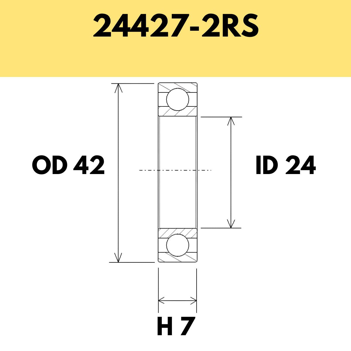 Black Bearing 24427 2 Rs Radial Sealed Bearing