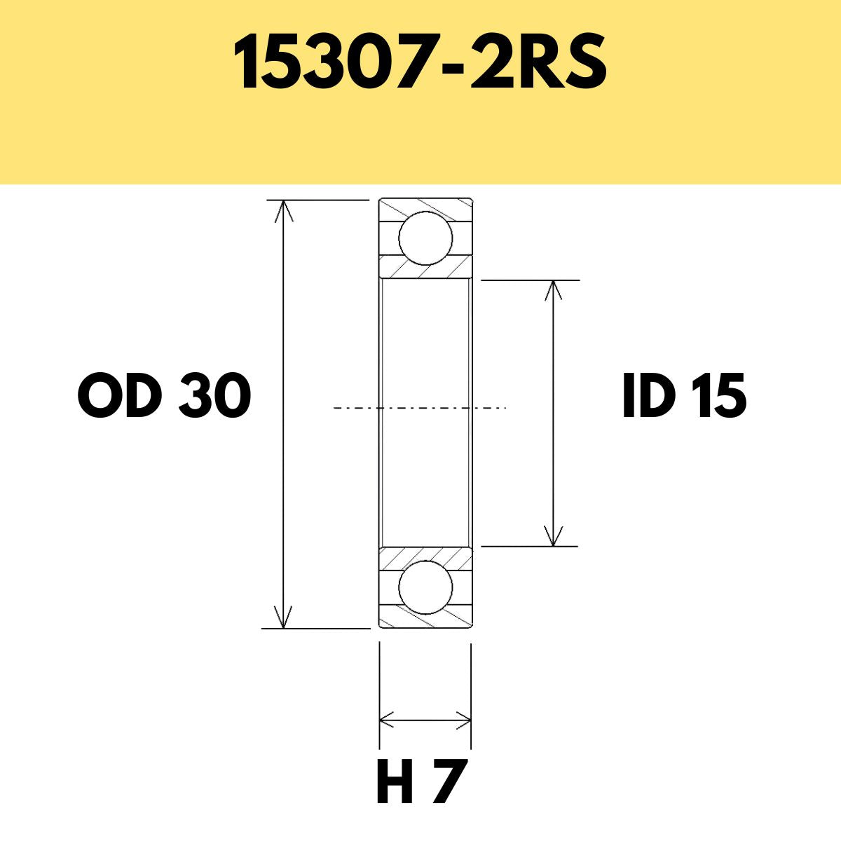 Black Bearing 15307 2 Rs Radial Sealed Bearing