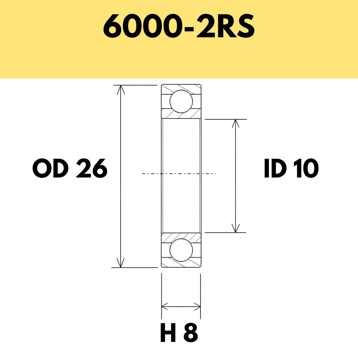 Black Bearing 6000 2 Rs Radial Sealed Bearing