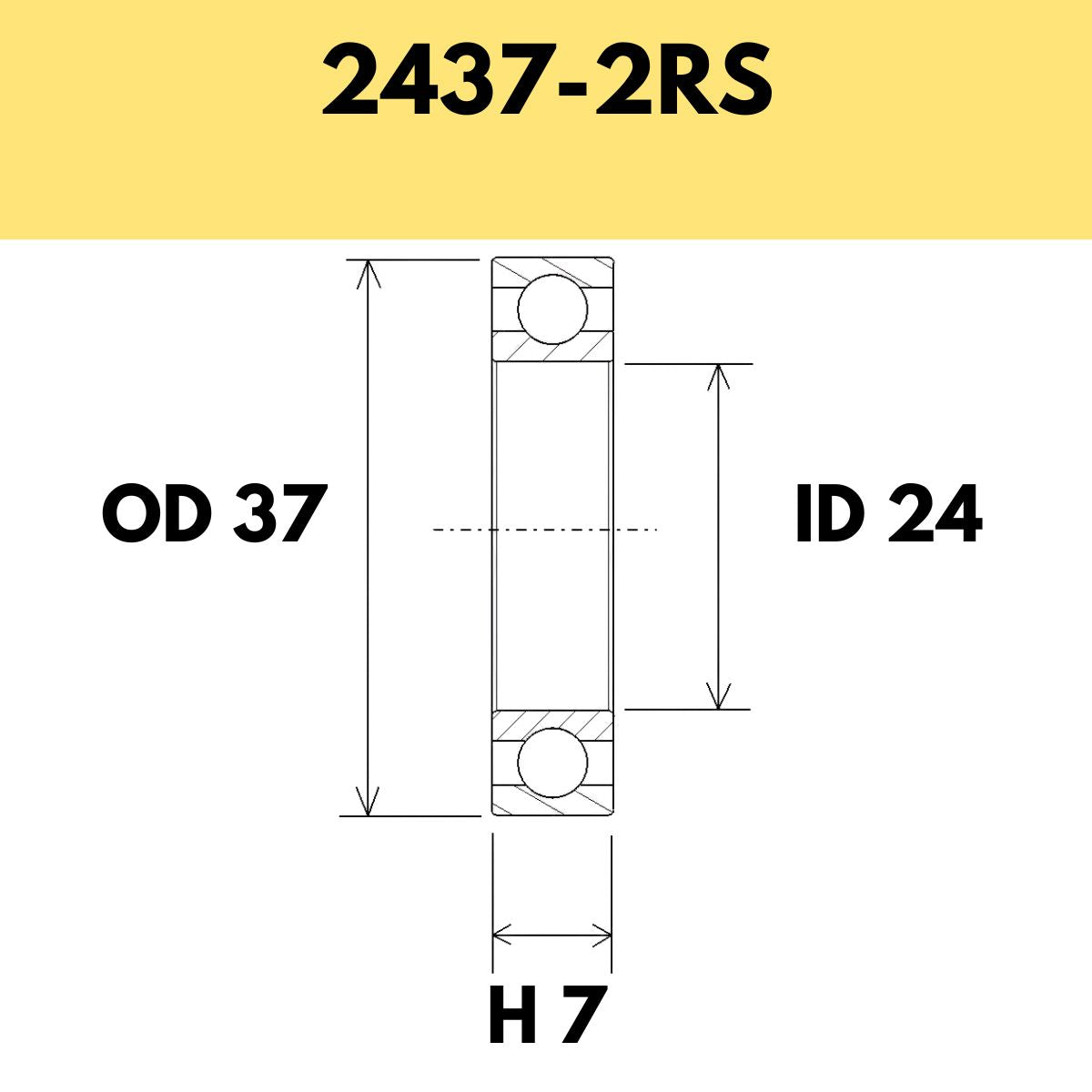 Black Bearing 2437 2 Rs Radial Sealed Bearing