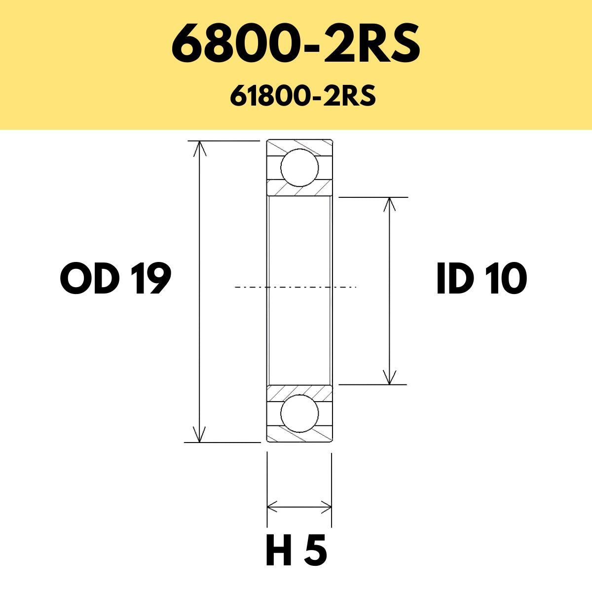 Black Bearing 6800 2 Rs / 61800 2 Rs Radial Sealed Bearing