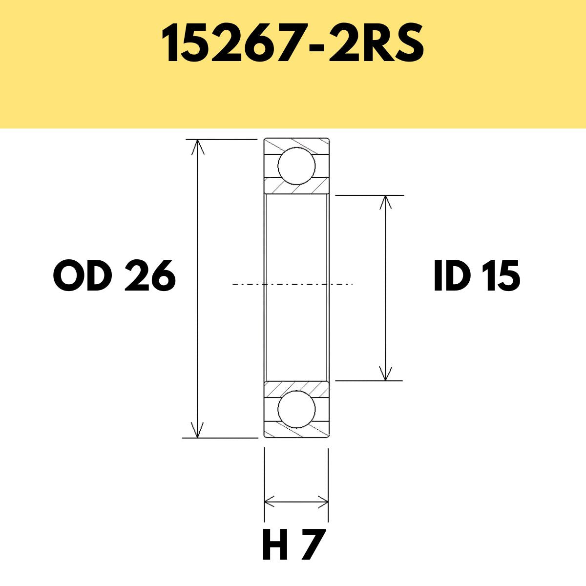Black Bearing 15267 2 Rs Radial Sealed Bearing