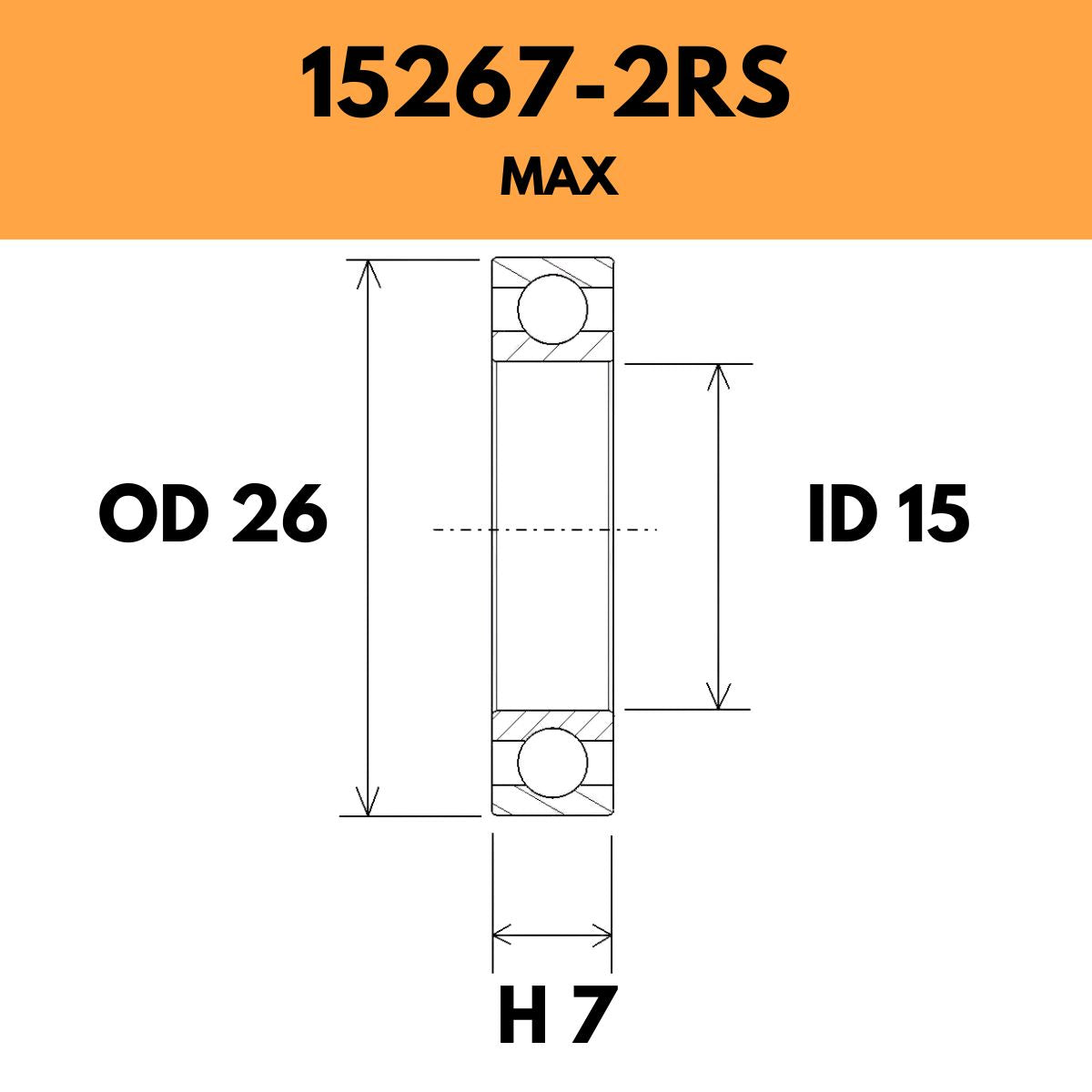 Black Bearing 15267 2 Rs Max Radial Sealed Bearing