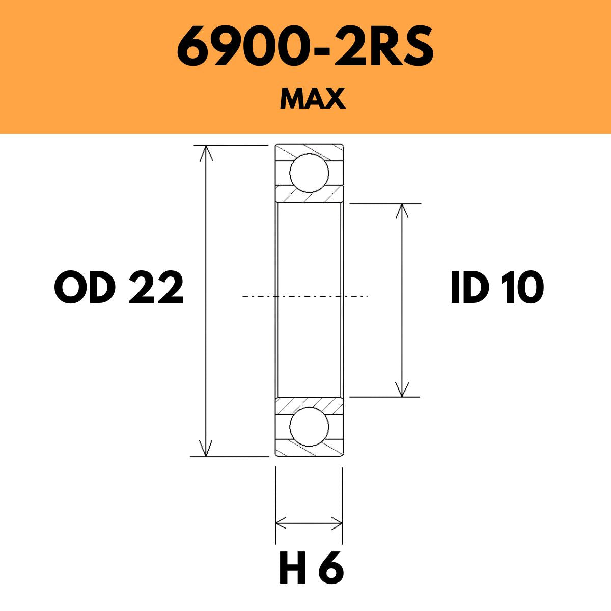 Black Bearing 6900 2 Rs / 61900 2 Rs Max Radial Sealed Bearing