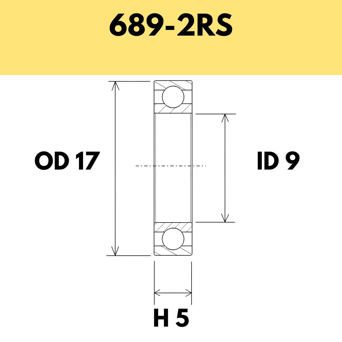 Black Bearing 689 2 Rs Radial Sealed Bearing