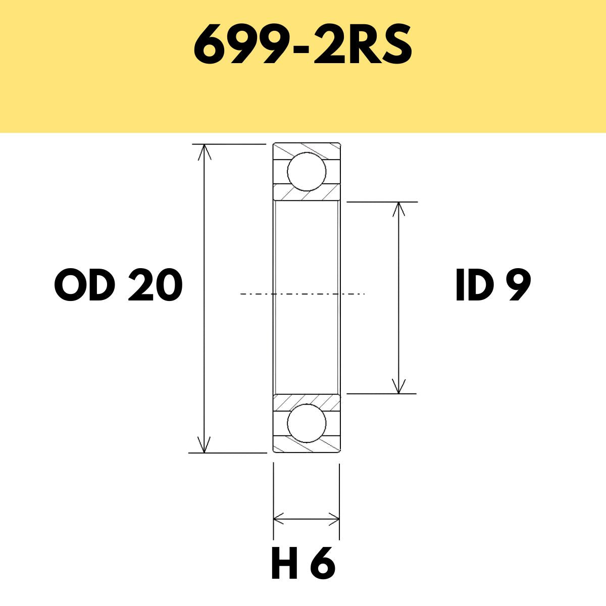 Black Bearing 699 2 Rs Radial Sealed Bearing