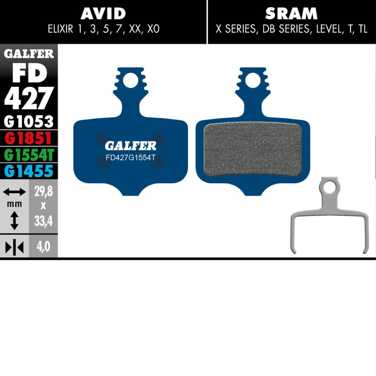Galfer Brake Pads Avid Elixir / Sram Level