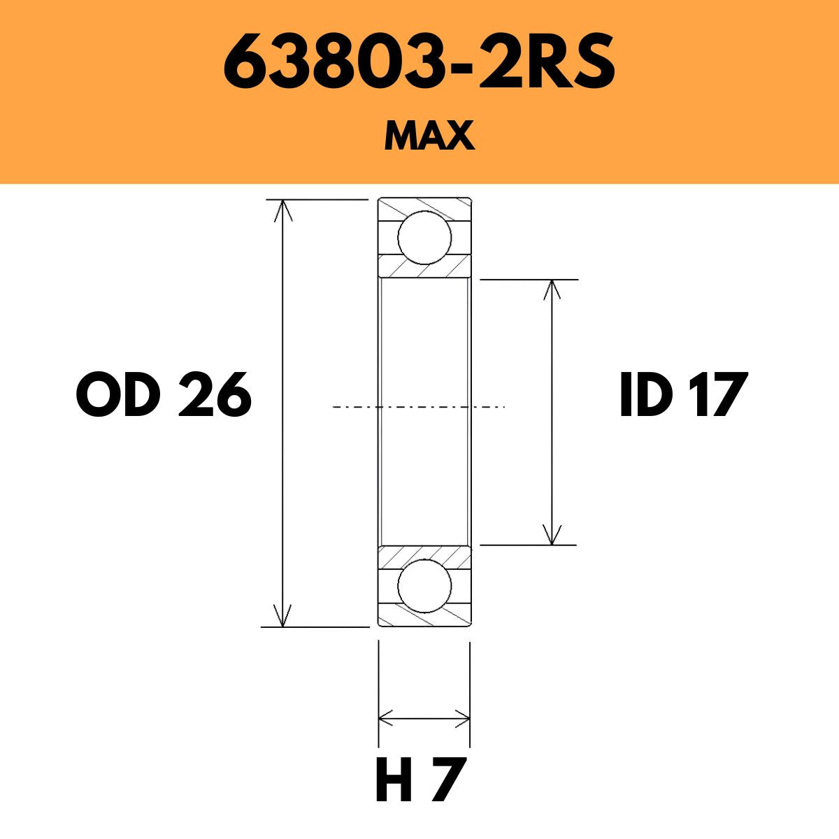 Black Bearing 63803 2 Rs Max Radial Sealed Bearing