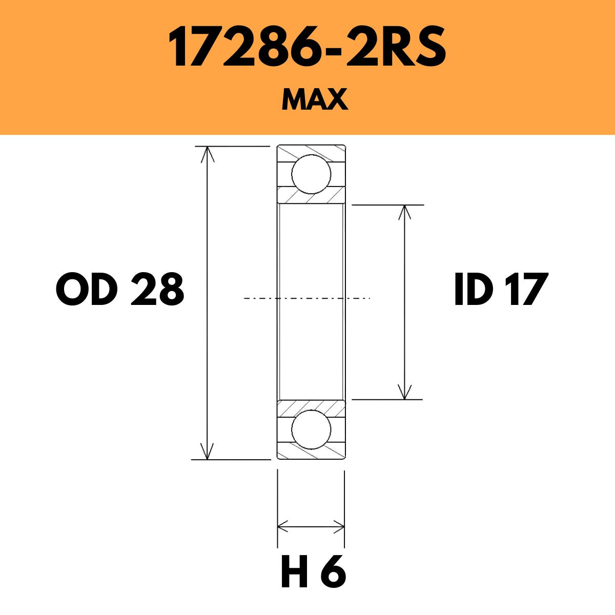 Black Bearing 17286 2 Rs Max Radial Sealed Bearing
