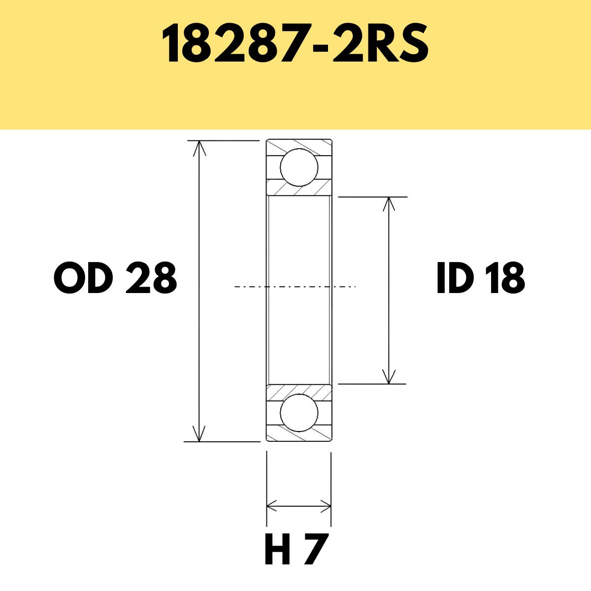 Black Bearing 18287 2 Rs Radial Sealed Bearing