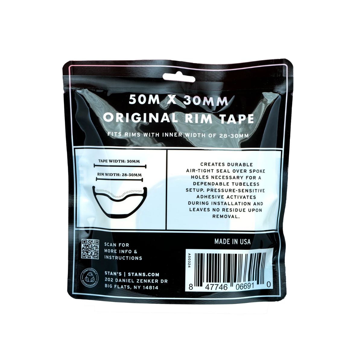 STAN'S NOTUBES - RIM SEALING TAPE - 50M