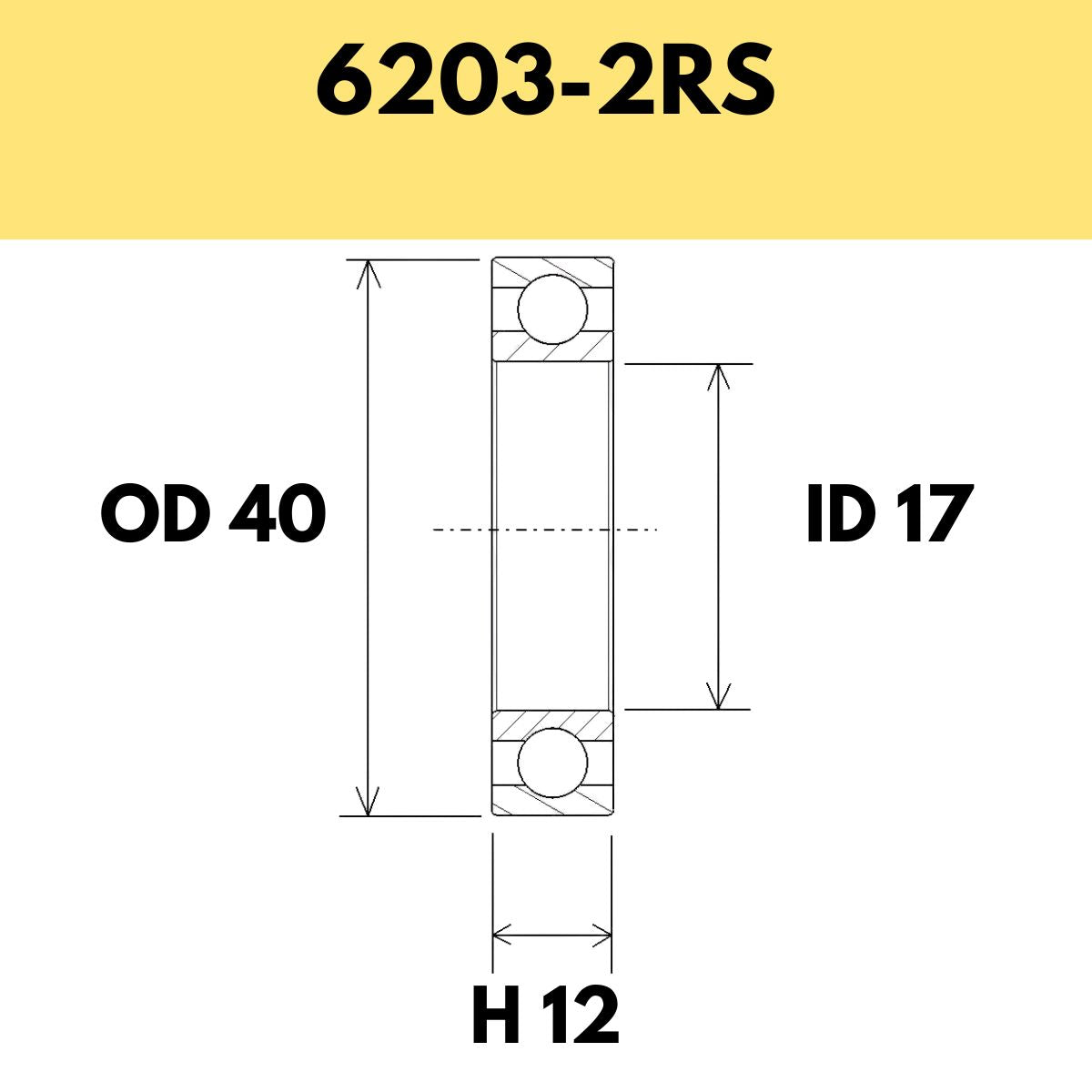 Black Bearing 6203 2 Rs Radial Sealed Bearing