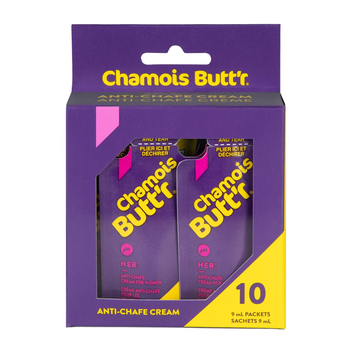 Chamois Butt'r Her' Anti Chafe Cream 10 Pack Box (9 Ml Singles)
