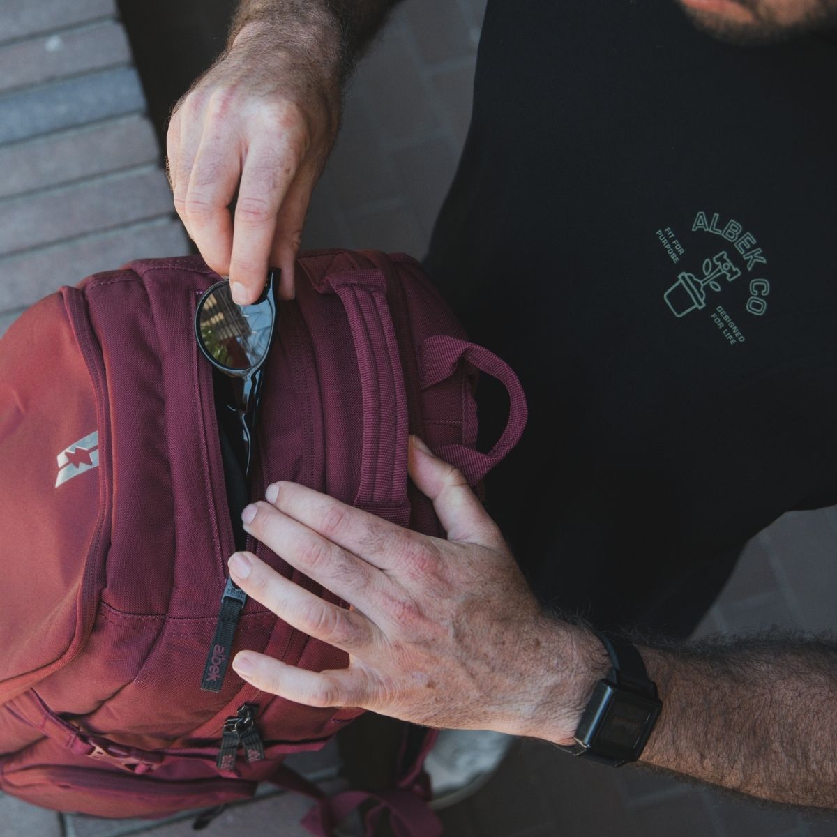 Albek Dudley Backpack Burgundy