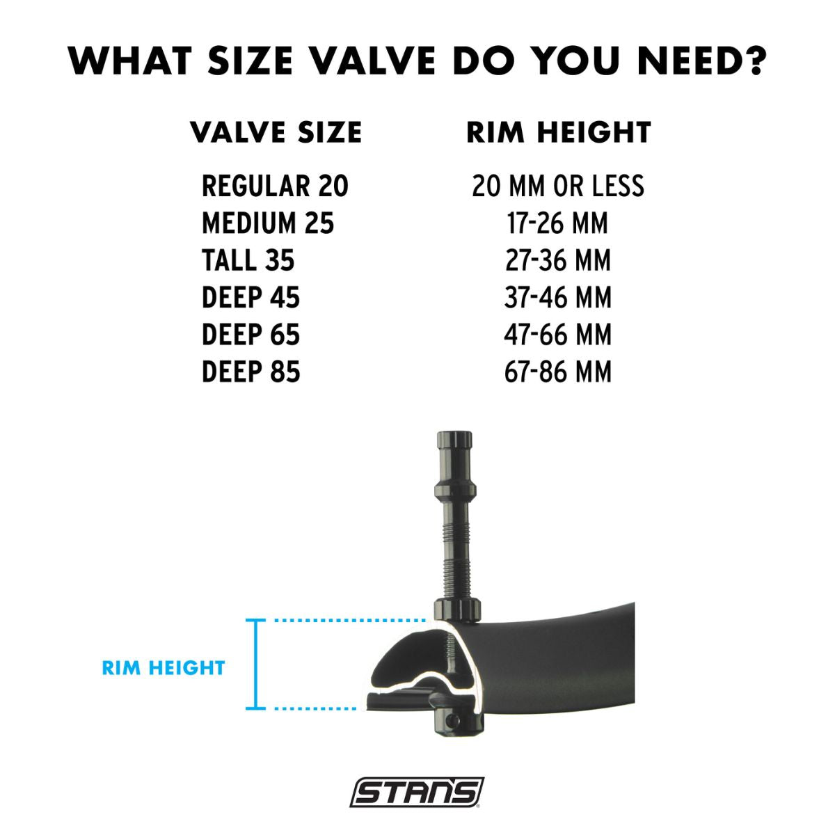 Stan’s Universal+ Tubeless Valves – Pair
