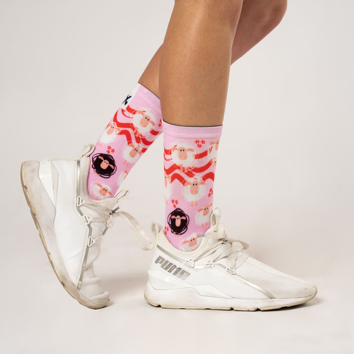 SOX FOOTWEAR - PINK SHEEP CREW SOCKS