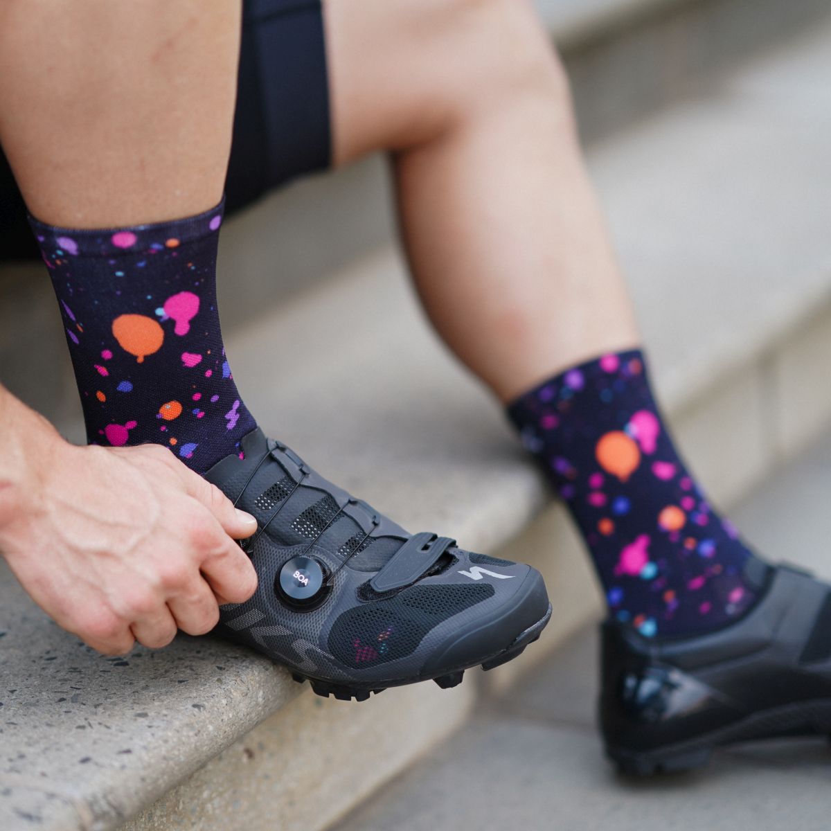 SOX FOOTWEAR - PURPLE SPLASH CREW SOCKS