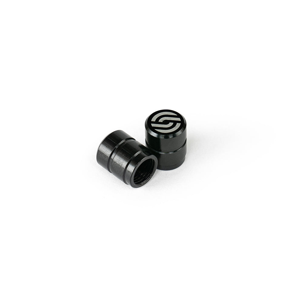 Salt CNC valve caps, pair, Black
