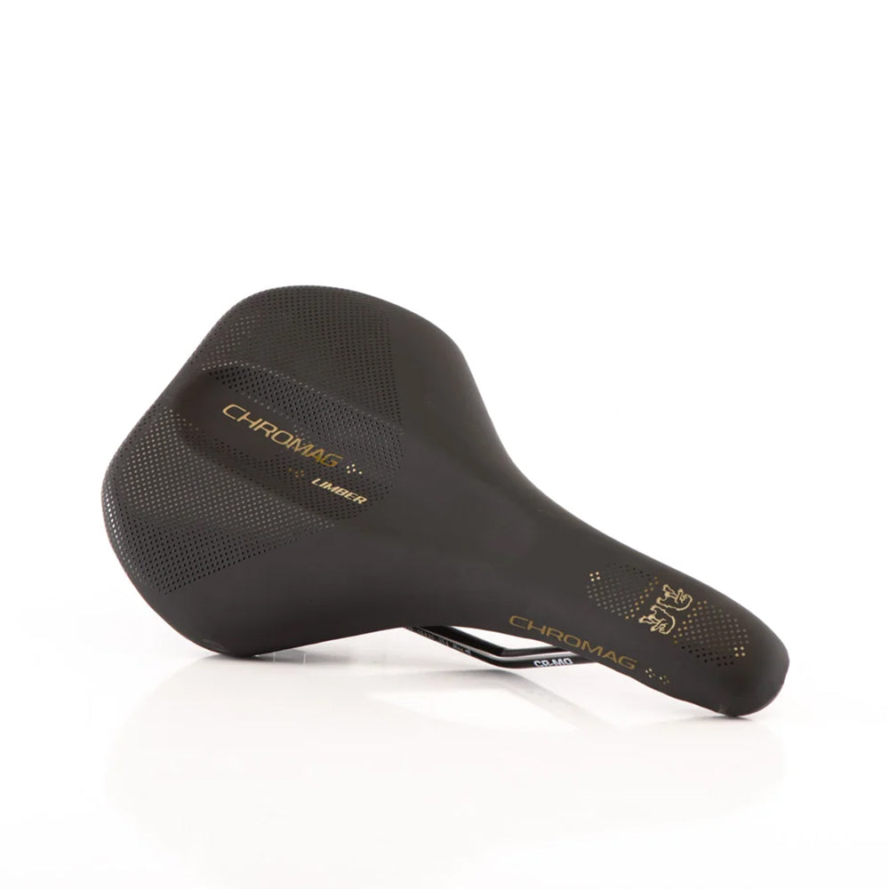 Chromag Limber saddle Black/Sand three-quarter view