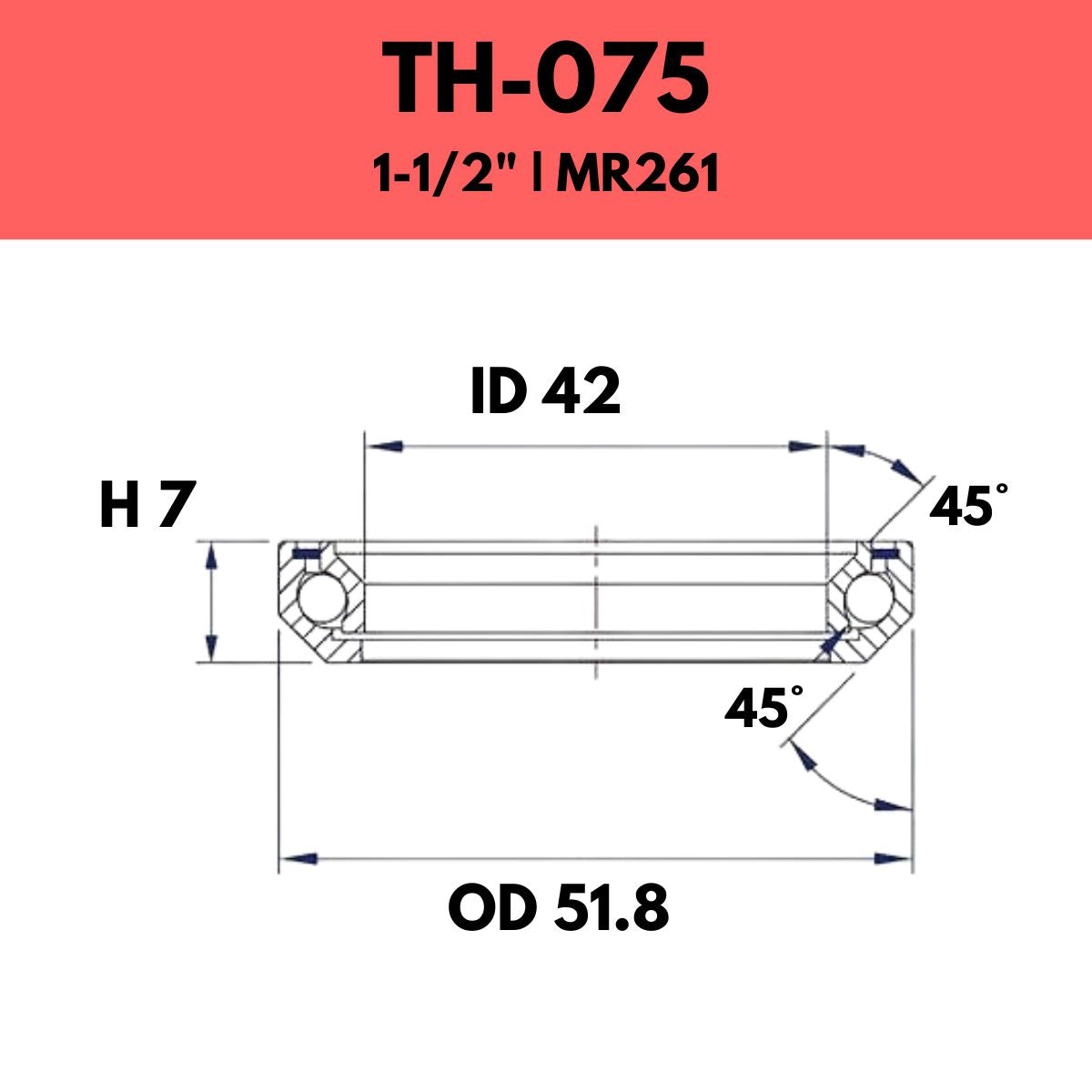 Fsa 1 1/2" Headset Bearing Th 075