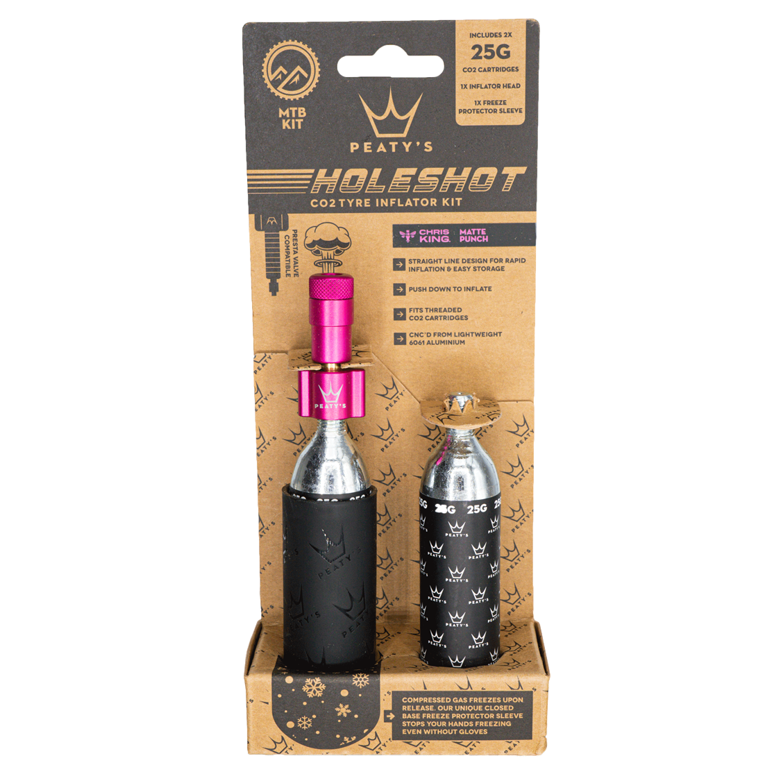 Peatys Holeshot CO2 Tyre Inflator 25g Punch