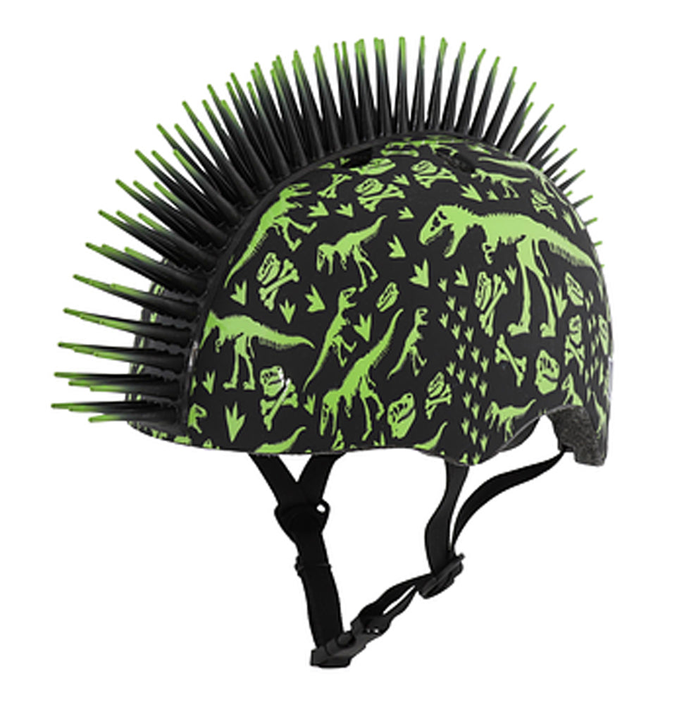 Raskullz Helmet T-Rex Bonez Mohawk Green / Black with Fit System - Toddler 3?5 (48?52 cm) - Single
 