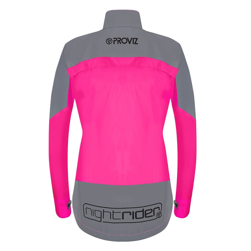Proviz Nightrider 2.0 Women's Cycling Jacket Pink - Rear