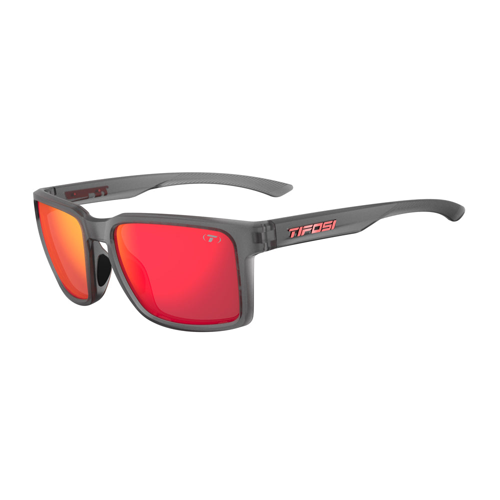 Tifosi Sylo Sunglasses Satin Vapor with Smoke Red Mirror Lens
