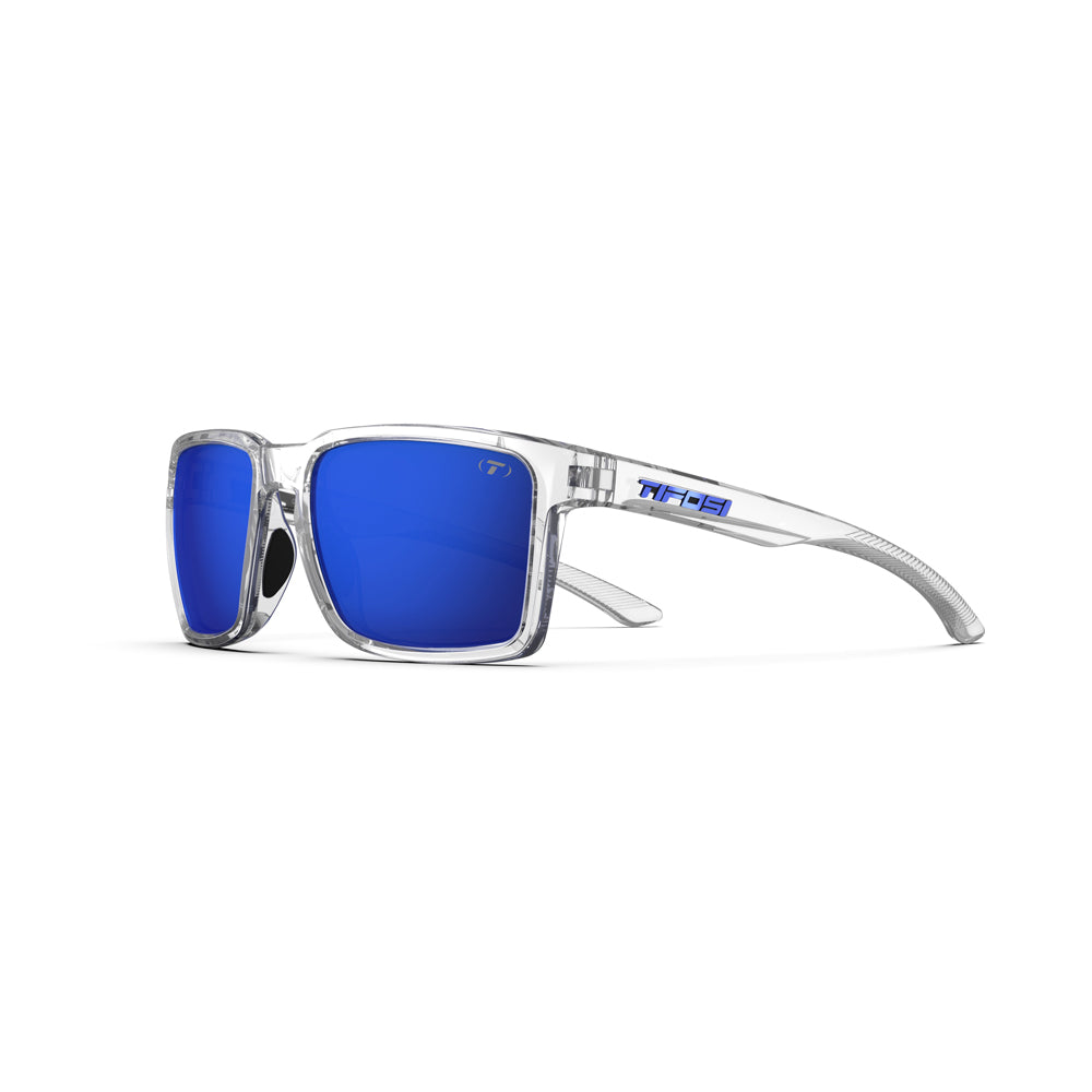 Tifosi Sylo Sunglasses Crystal Clear with Cobalt Blue Mirror Lens

