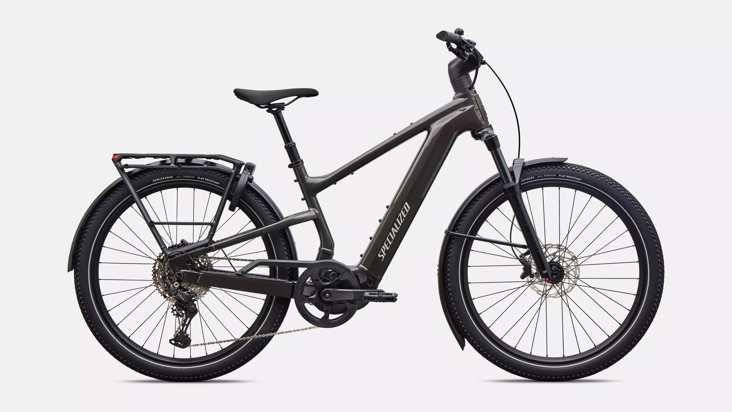 Black electric bicycle on a white background