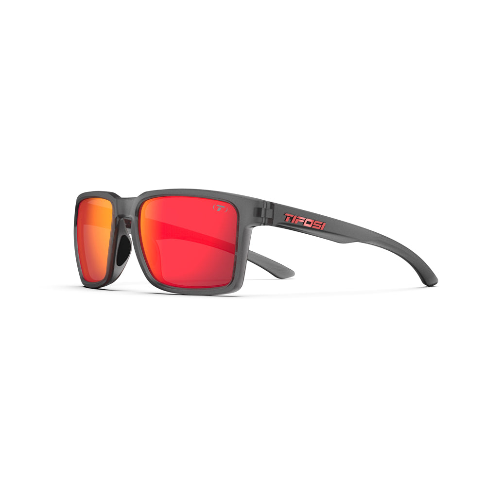 Tifosi Sylo Sunglasses Satin Vapor with Smoke Red Mirror Lens
