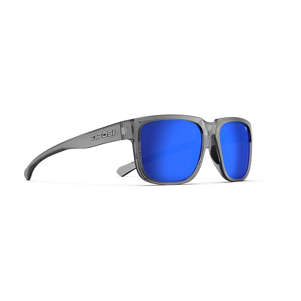 Tifosi Shumo Sunglasses Crystal Smoke with Cobalt Blue Mirror Lens
